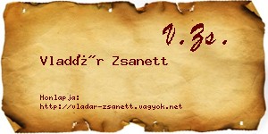 Vladár Zsanett névjegykártya
