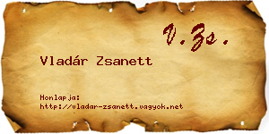 Vladár Zsanett névjegykártya